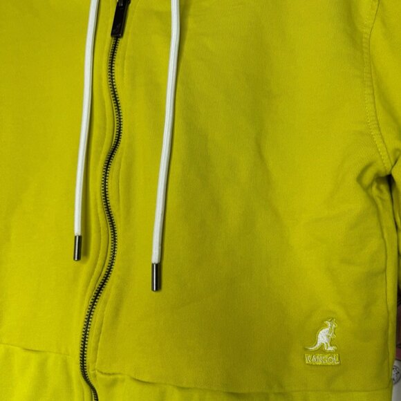 Kangol sweater zip up lime green yellow hoodie zipper cute luxe comfy lounge - Picture 5 of 8